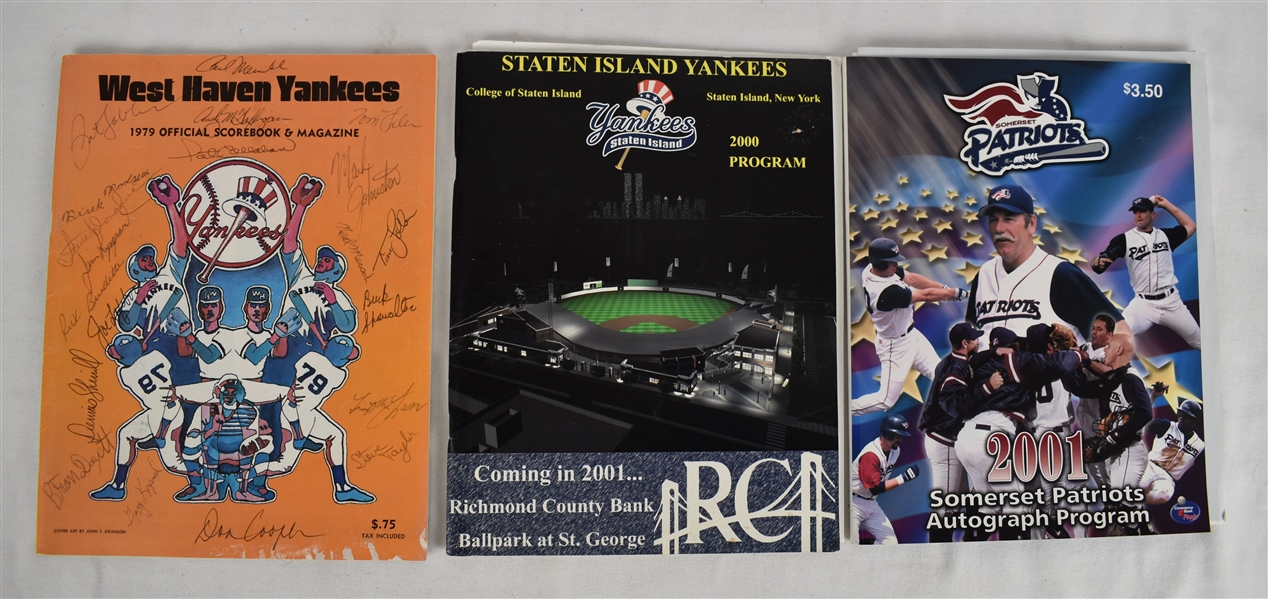 New York Yankee Minor League Autographed Programs w/1979 West Haven Yankees