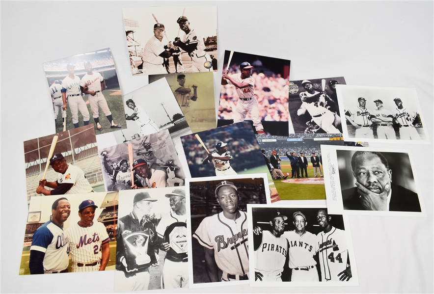 Hank Aaron Collection of 16 Photos