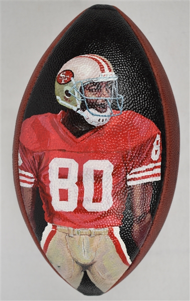 Jerry Rice Autographed Art Football