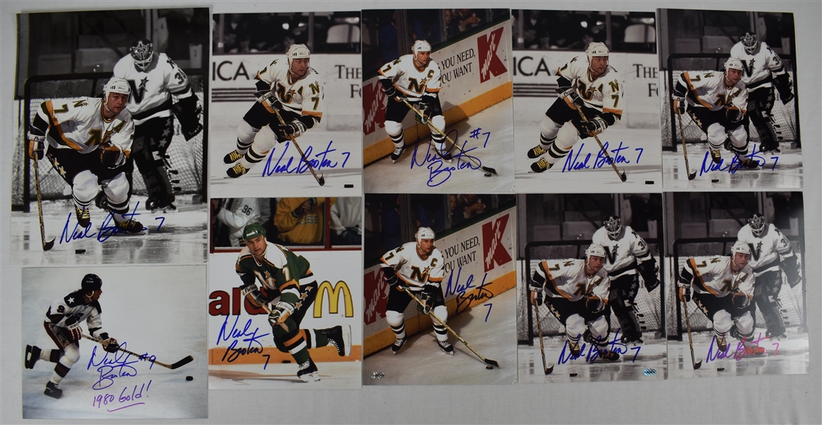 Neal Broten Lot of 10 Autographed Photos
