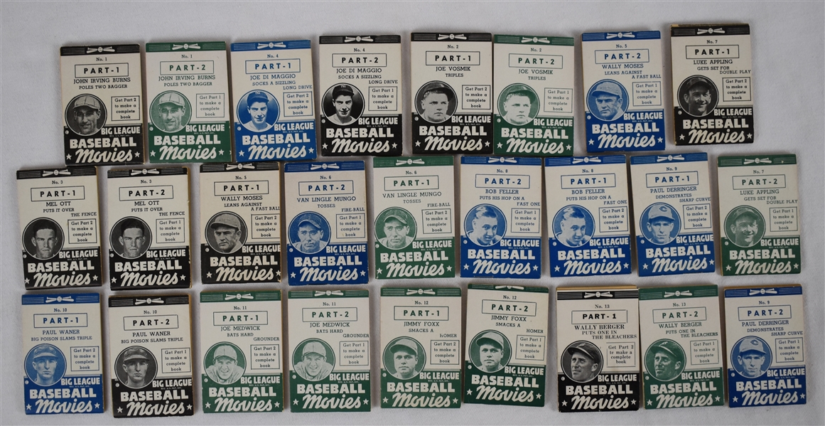 Full Set of 26 Goudey 1937 R342 Thum Movies Parts 1 & 2