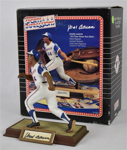 Hank Aaron Autographed Limited Edition Sports Impressions Figurine