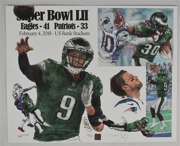 Philadelphia Eagles vs. New England Patriots Super Bowl LIII Lithograph