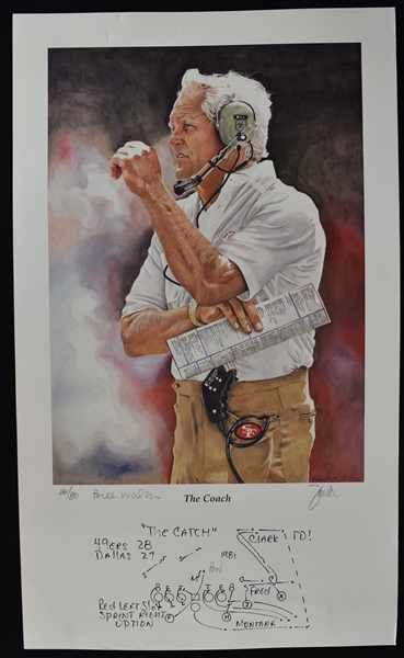 Bill Walsh Autographed Limited Edition Lithograph