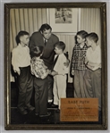 Babe Ruth 1947 Autographed Photo Display w/Full JSA LOA