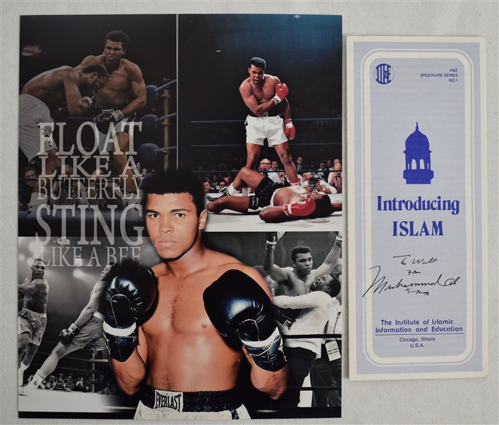 Muhammad Ali Autographed Islamic Pamphlet & Photo