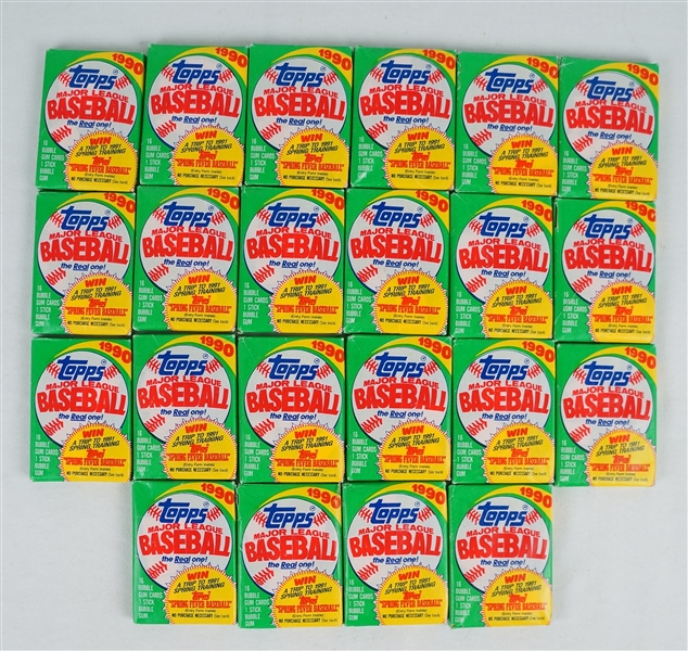 Collection of 22 Unopened 1990 Topps Baseball Wax Packs