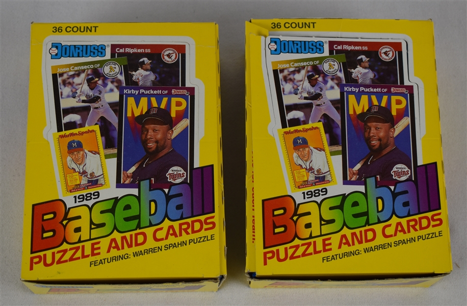 Lot of 2 Vintage 1989 Donruss Wax Pack Boxes 