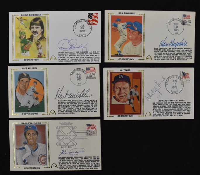 Collection of 5 Autographed HOF Pitchers First Day Covers