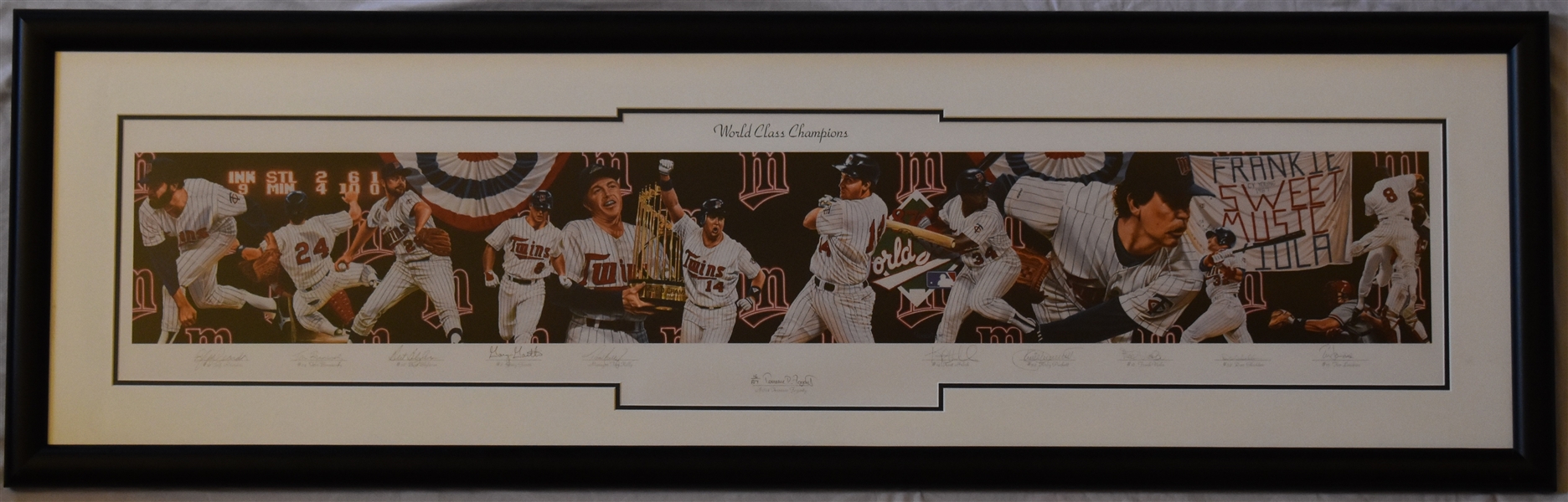 Frank Violas 1987 "World Class Champions" Team Signed Lithograph by Terrence Fogarty #16/87 w/Twins LOA