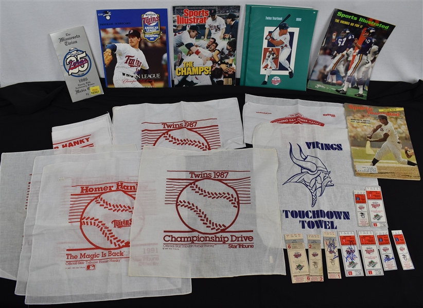 Minnesota Twins Collection w/Tickets & Homer Hankies