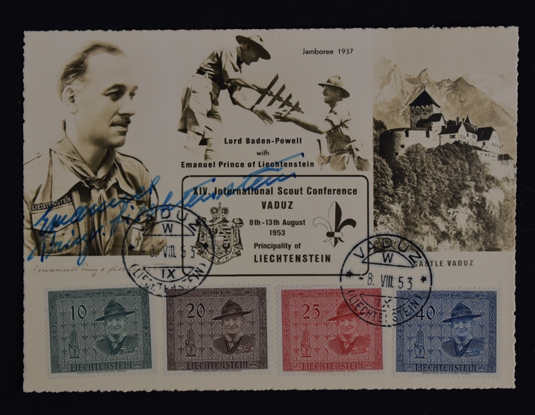 Emanuel Prince of Lichtenstein Signed 1953 First Day Cover