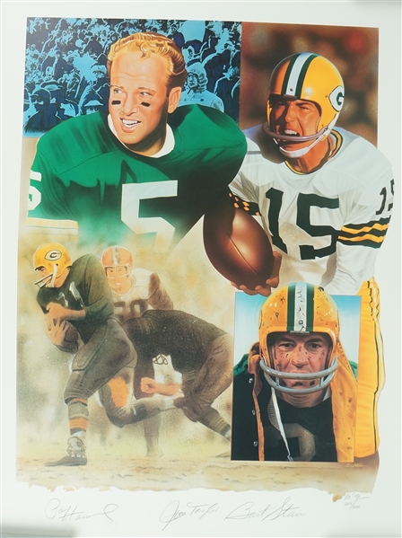 Bart Starr Jim Taylor & Paul Hornung Autographed Limited Edition Lithograph