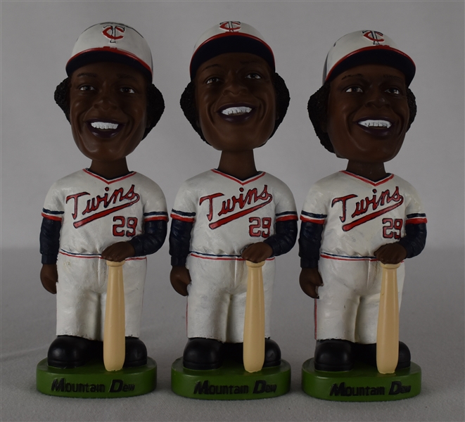 Rod Carew Lot of 3 Autographed Bobbleheads w/Puckett Family Provenance