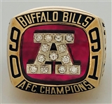 Andre Reed 1991 Buffalo Bills AFC Championship 10K Gold & Diamond Ring w/LOA From Reed 