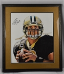 Drew Brees Original  James Fiorentino Watercolor Painting *Signed by Brees*