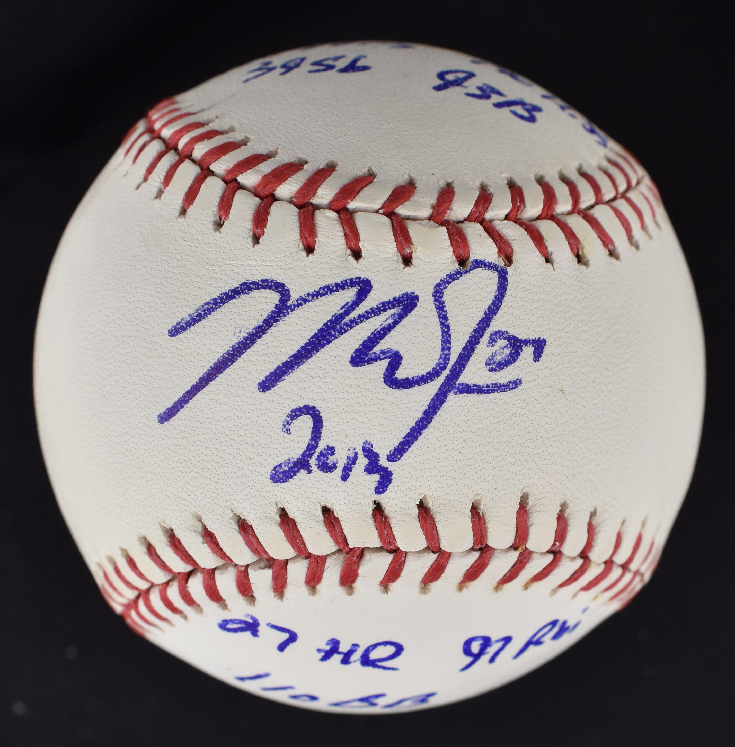 Lot Detail Mike Trout Autographed & Inscribed 2013 Stat Baseball MLB
