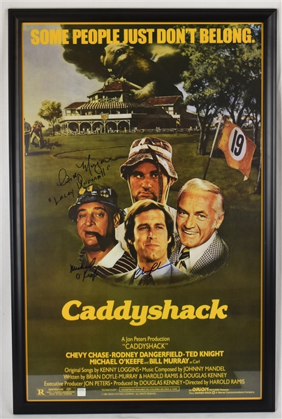Caddyshack Autographed Framed Movie Poster w/Chevy Chase
