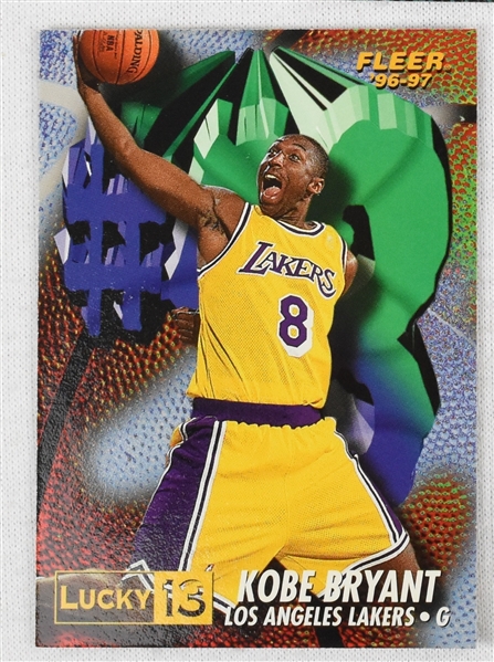 Kobe Bryant 1996-97 Fleer Lucky 13 Rookie Card w/Complete Set