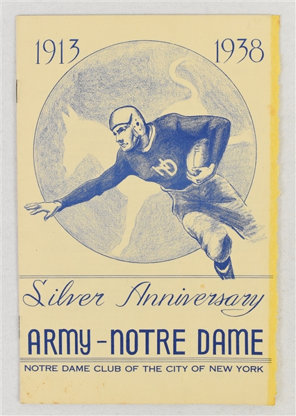 Notre Dame-Army 1938 25th Anniversary Program