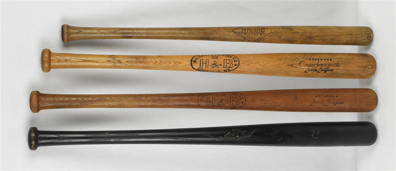 Collection of 4 Baseball Bats