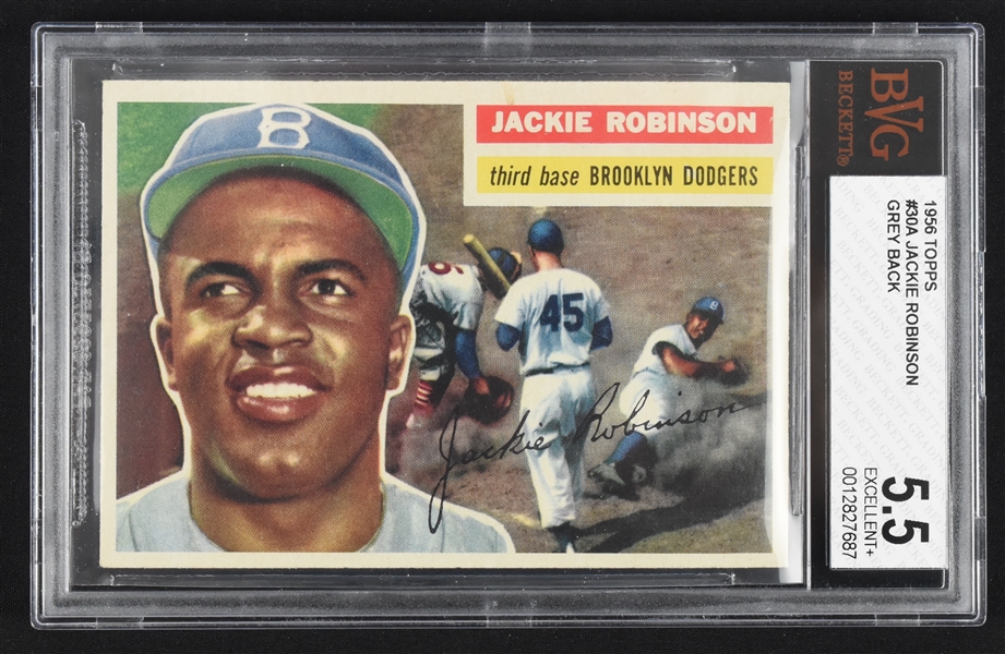 Jackie Robinson 1956 Topps #30 Baseball Card BGS 5.5 EX+