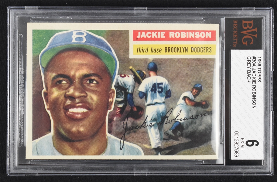 Jackie Robinson 1956 Topps #30 Baseball Card BGS 6 EX-MT