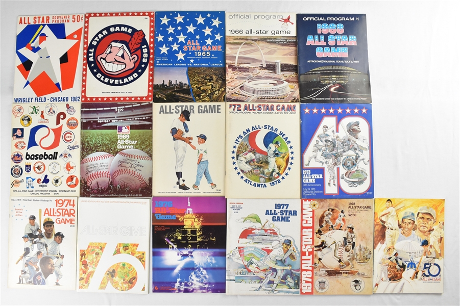 Collection of 1962-1979 All-Star Game Programs
