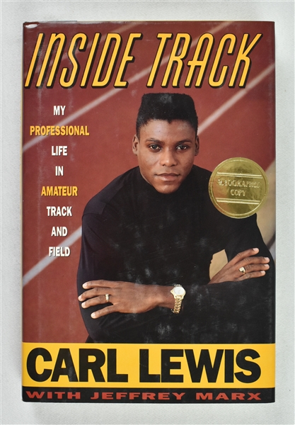 Carl Lewis Signed & Inscribed Book to Sid Hartman