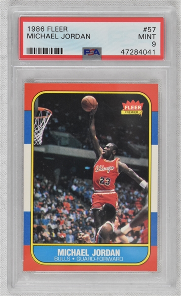 Michael Jordan 1986 Fleer Rookie Card #57 PSA 9 Mint *Looks Gem*