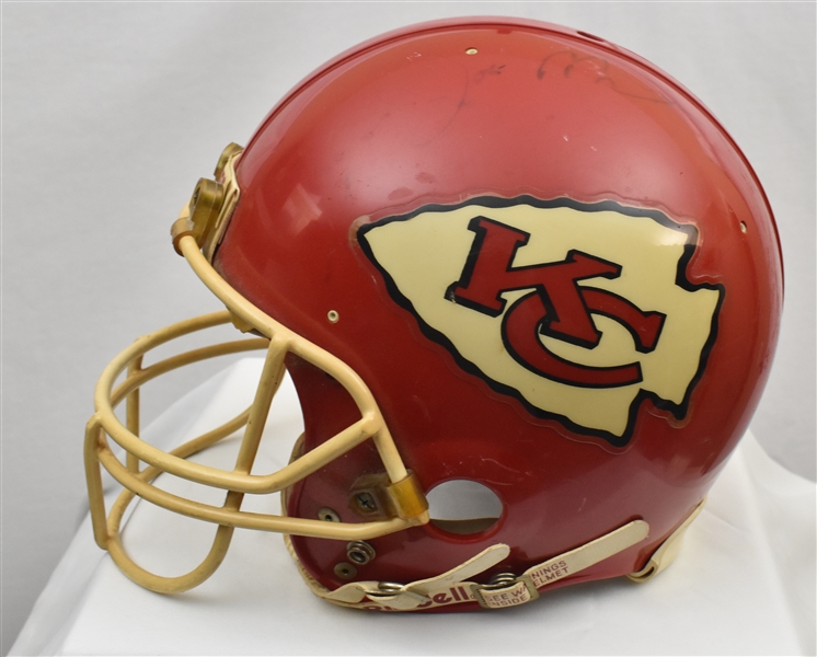 Kansas City Chiefs Game Used Helmet Signed by Joe Montana   
