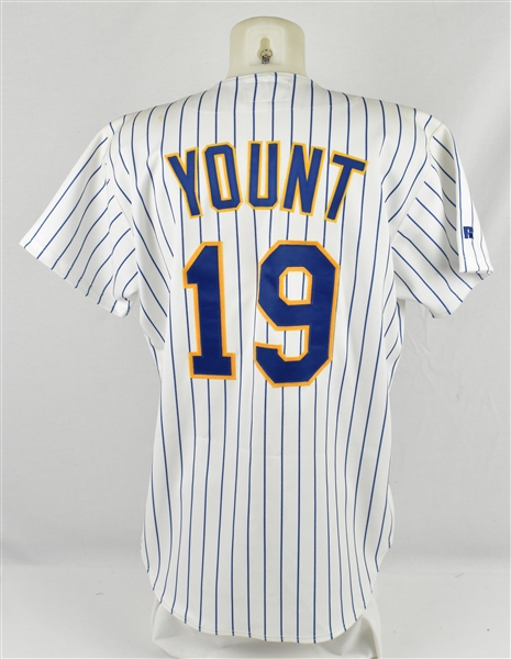 Robin Yount 1993 Milwaukee Brewers Game Used Jersey w/Dave Miedema & MEARS LOA