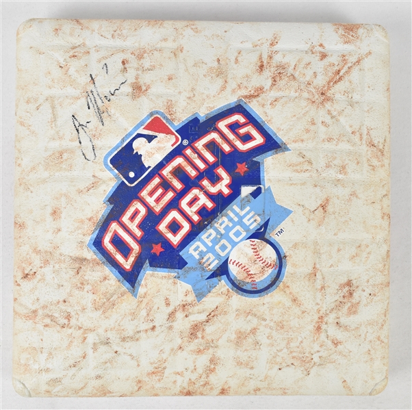 Joe Mauer Signed 2005 Opening Day Game Used Base MLB 