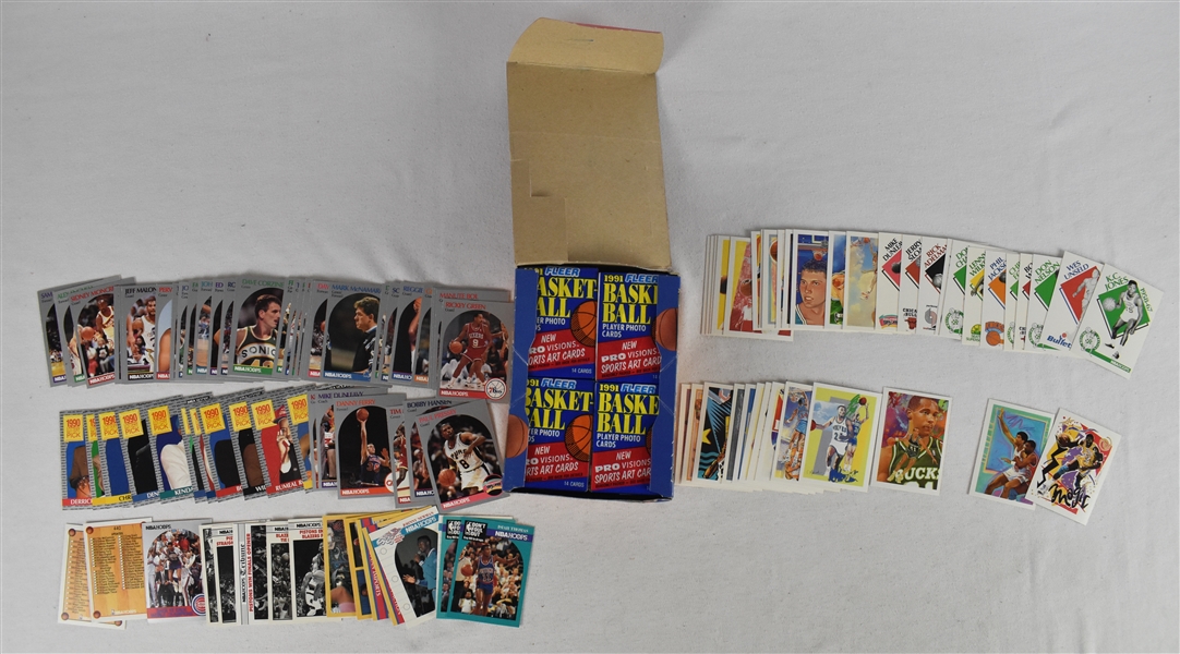 NBA Basketball Cards w/Unopened 1991 Fleer Wax Box