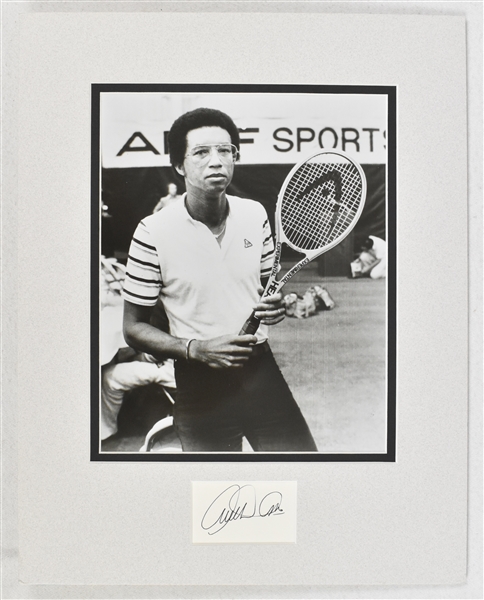 Arthur Ashe Cut Signature Matted With Photo