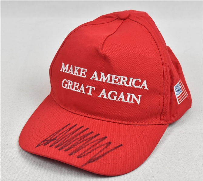 Donald Trump Autographed Make America Great Again Hat PSA/DNA