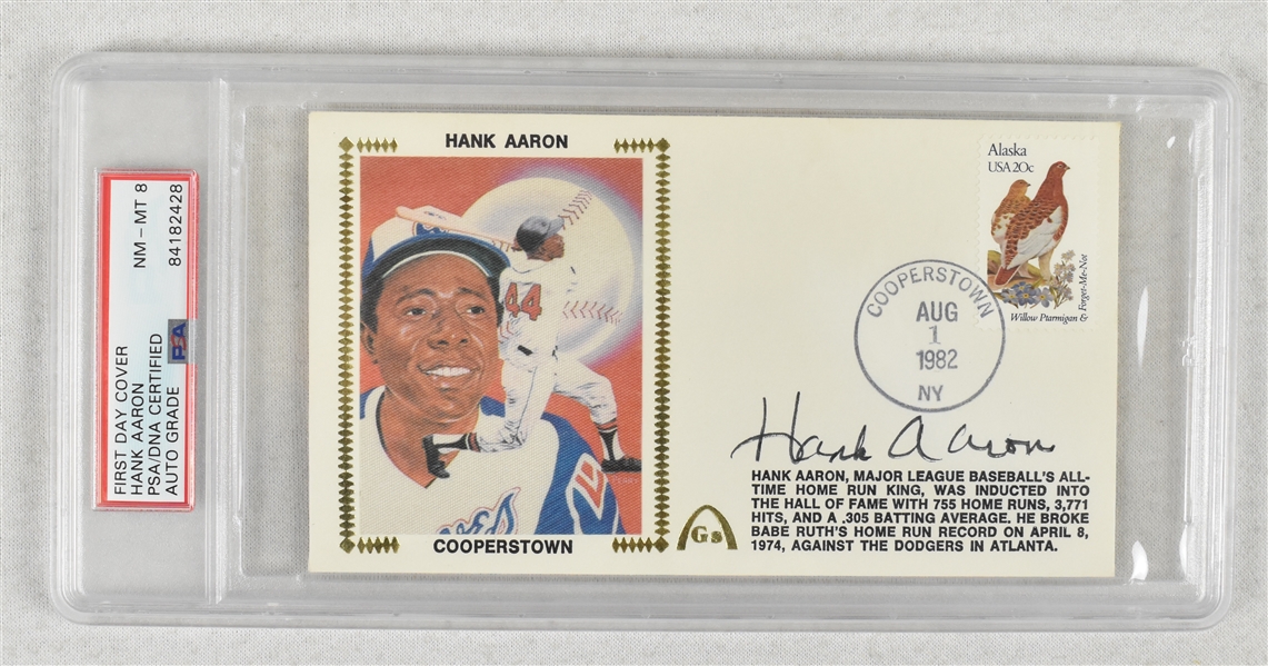 Hank Aaron Autographed First Day Cover PSA/DNA