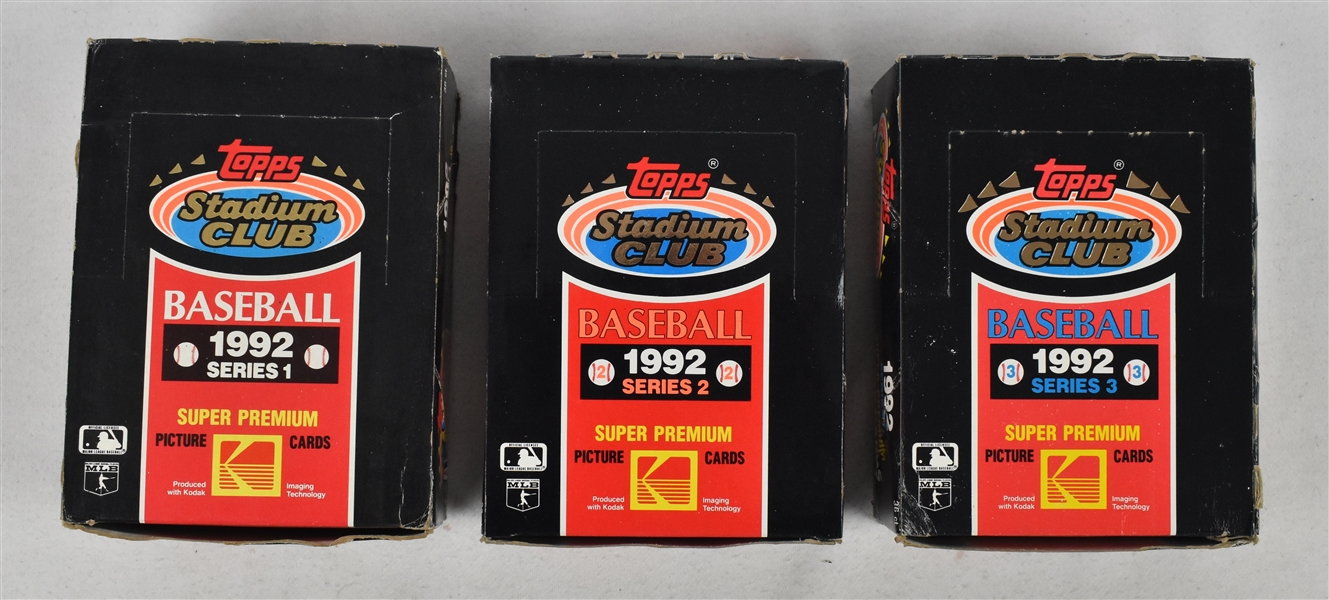 MLB Lot of 3 Unopened Boxes of Topps Stadium Club Baseball Cards 
