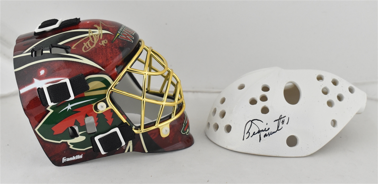 Bernie Parent & Devyn Dubnyk Lot of 2 Autographed Miniature Goalie Masks