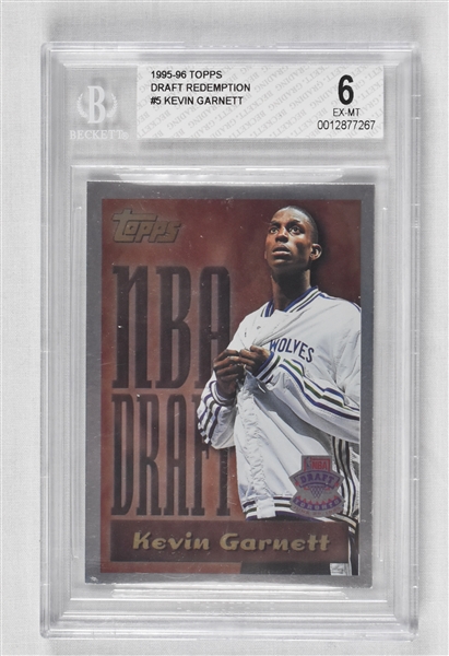 Kevin Garnett 1995-96 Topps Draft Rookie Basketball Card #5 BGS 6