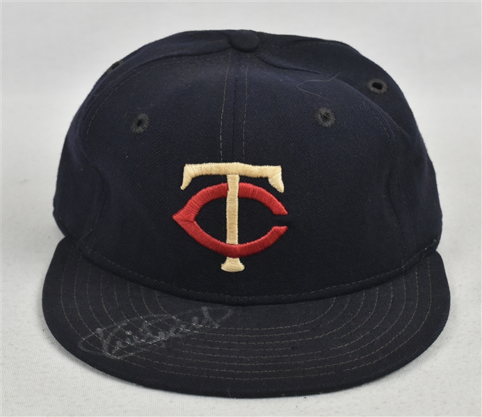 Kirby Puckett 1984 Game Used & Autographed Rookie Hat w/Minnesota Twins Letter of Authenticity