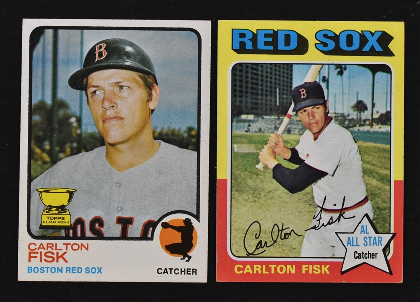 Carlton Fisk 1973 & 1975 Topps Baseball Cards