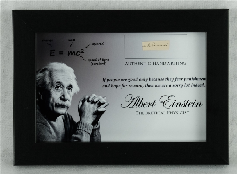 Albert Einstein Autographed "Word" Photo JSA
