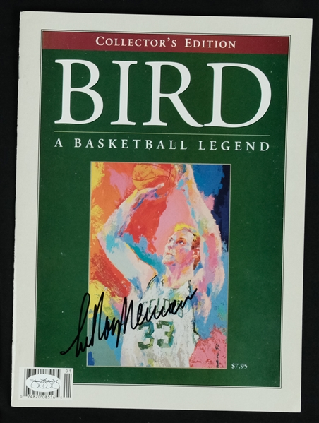 Leroy Neiman Autographed Larry Bird Magazine JSA