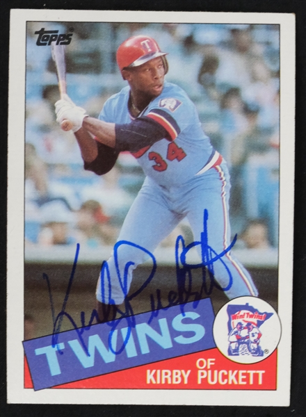 Kirby Puckett Autographed 1985 Topps Rookie Card
