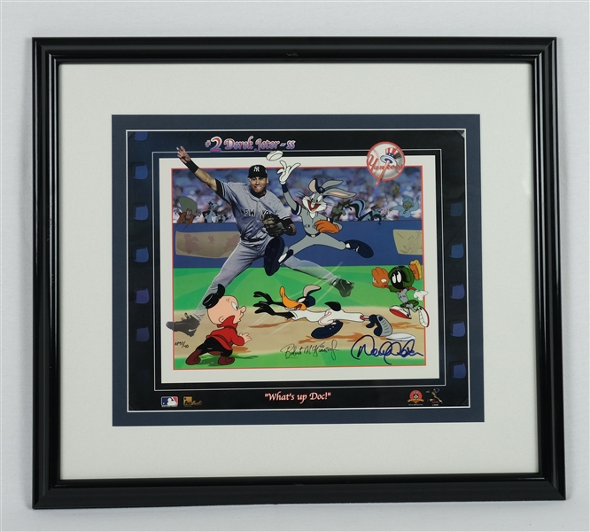 Derek Jeter Autographed "Whats Up Doc" Looney Tunes Animated Cel Limited Edition AP #37/40 Beckett