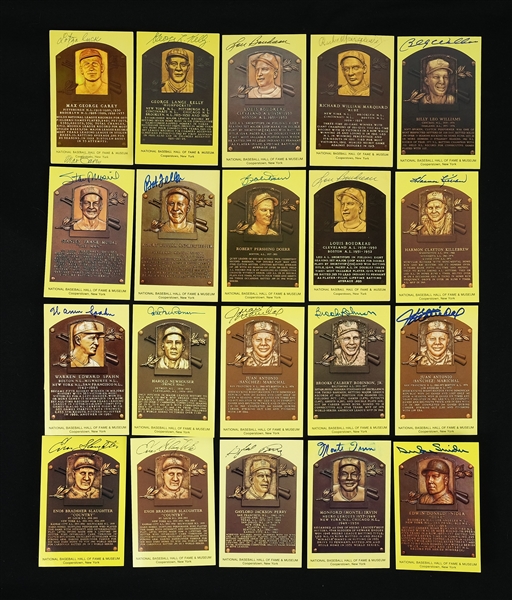 Lot of 20 Autographed Hall of Fame Plaque Postcards w/Stan Musial