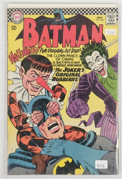Batman Nov 1966 Comic Book Issue No 186 