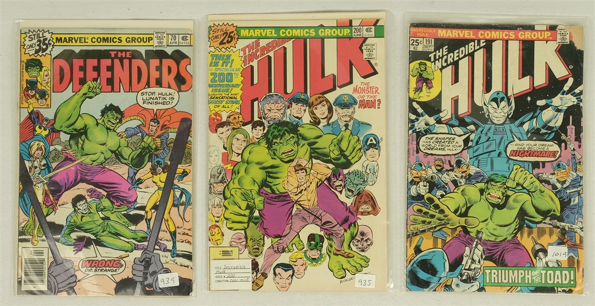 Lot of 3 Vintage Incredible Hulk Comic Books
