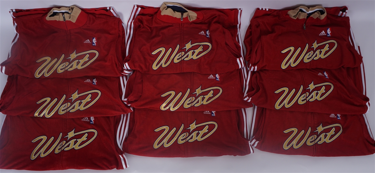 Collection of 9 Adidas 2007 NBA All-Star Game Western Conference Jackets